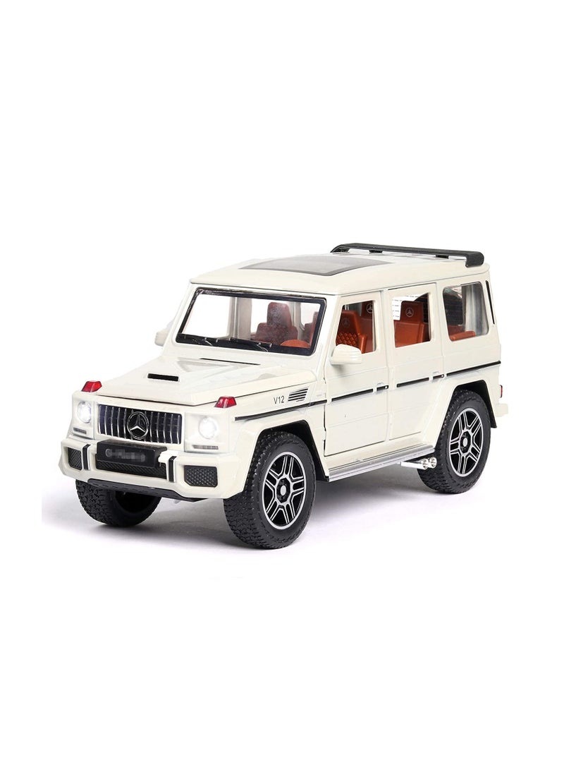 1:24 Casting Model Kit for Mercedes-Benz G65 AMG Big G Sound and Light Pull Back Car Alloy Model Toys Decorative Ornaments (White) - Image 4